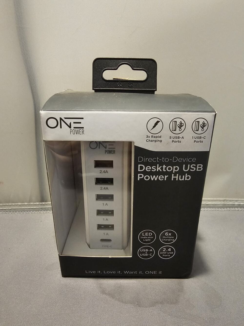 One Power OPT061 - Desktop USB-A & USB-C Power Hub w/LED Indicator 2.4 AMP Port